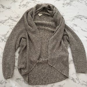 Joie soft gray thick neck sweater circle cardigan